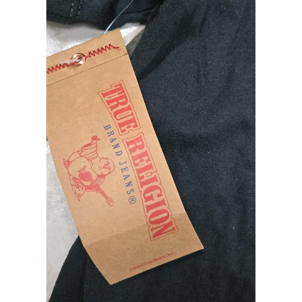 NWT True Religion Men's 3XL Football Crew Neck Tee Black & Red 101019 MSRP $79